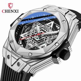 Chenxi/Dawn Prism Заклепки Cool Watch Calendar Calendar Night Light Водонепроницаемый кварц