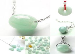 925 silver plated clavicle necklace female wild simple road pass jade jade pendant gourd peace buckle love peach pendant6564201