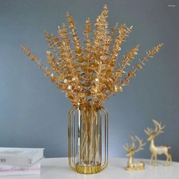 Decorative Flowers 1 PCS Creative Artificial Flower Simple Simulate Decoration Plants Beautiful Fake Golden For Home Party