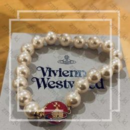 Viviennes Bracciale Westwood Bracciale Luxury Designer Jewelry Viviane Bracciale Westwood Bracciale hip Hop Hop Hop Jewlery Saturno smalto Magnet Buckle Pearl Bracciale 413