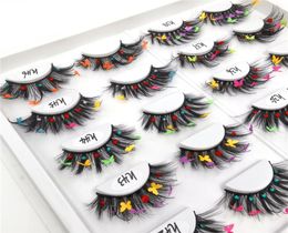 Colored Faux 3D Mink Eyelashes Butterfly False Eyelash Full Strip Eye Lashes Extension Makeup1272500