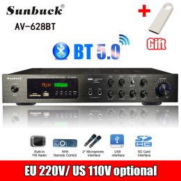 Amplifiers 110/220V 2000W Bluetooth Power Amplifier Audio Subwoofers HiFi Stereo Surround Sound Digital Amplifiers For Home Karaoke Theatre