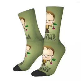 Men's Socks Vintage American Comedy Characters Crazy Compression Unisex Dwight Schrute Harajuku Seamless Sock Boys Gift