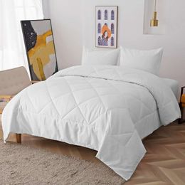 Duvet Cover 2/3pcs 100% Washed Polyester Fibre Comforter Set (1*Comforter+ 1/2* Pillowcase, Without Core), Super Soft, Fluffy, And Lightweight All Season Solid Colour