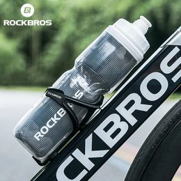 ROCKBROS Circular Insulated Water Bottle Beverage PP5 Silicone 670ml Fitness Outdoor Sports Bicycle Portable Water Bottle 240428