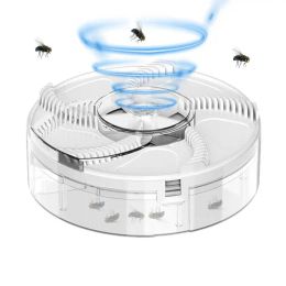 Traps Automatic Fly Trap Indoor Automatic Rotation USB Rechargeable Fly Repellents Tools Rotating Traps Fly Reject Control Catcher