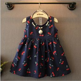 Dresses PatPat New Summer Baby Toddler Girl Sweet Cherry Print Backless Sleeveless Dress Baby Girl Clothes Perfect for Outings