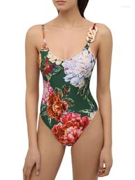 Printed Fashion Beach Outfits Sling Style 2024 Swimwear Summer Female Tankini 1 Piece Swimsuit Sexy Cover Up Beachwear