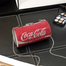 SNAIL LADY COKE CAN Shape Rainbow Women Evening Bag Leopard Party Clutch Handbag Shiny Bling Purse Wedding Wallet 240506