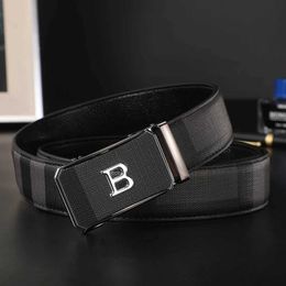 Belts 2023 Business Men Belt Casual Fashion Luxury Designer Famous Brand Automatic B Buckle Strap Male Jeans Leather Belt for man T240429