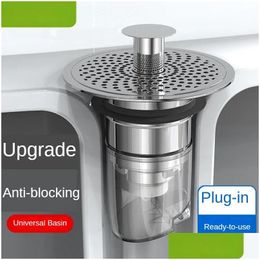 Drains Wash Basin Sink Leakage Plug Pop-Up Core Press Type Drain Accessories Anti-Odour Anti-Blocking Strainer Goddess 231013 Drop De Dh5Le