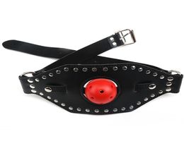 Bondage Gear Mouth Gag Head Harness Muzzle Fetish Masks Bite Gag Sex Toy Leather BDSM Open Mouth Ball Gags for Couples Sex Game4191015