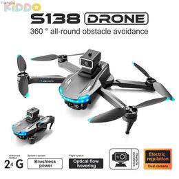 Drones S138 RC Drone 4K Dual Camera RC Foldable Four Helicopter Brushless Mini Drone Obstacle Quadrotor Optical Flow Return to School WX