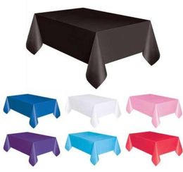 1PC 137183cm Plastic Disposable Tablecloth Solid Color Wedding Birthday Party Table Cover Rectangle Desk Cloth Wipe Covers 3225634