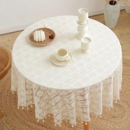 Table Cloth Vintage Hollowed Out Lace Diamond Flowers Tablecloth Round Cloths Cover Home Wedding Decor Maps