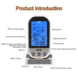 Grills New Wireless Digital Meat Thermometers Remote Cooking Food Barbecue Grill Thermometer With Dual Probe for Oven Smoker Grill BBQ