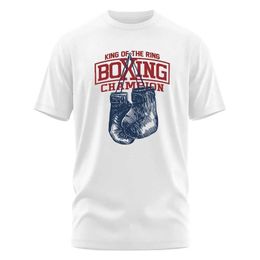 Men's T-Shirts King of The Ring Boxing Champion Printed T Shirt for Men Women Cotton Vintage GYM Sports Tops Ts Fashion Mens T-shirt T240505