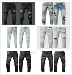 Men's Jeans New Jeans Arrivals Mens Luxury Designer Denim Jeans Pants Holes Trousers Biker Mens Clothing 2024 Hot Sellakxd
