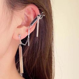 Dangle Earrings Y2K Geometry Chain Drop Stud For Women Ladies Fashion Jewelry Girls Silver Color Simple Punk Metal