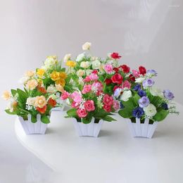 Decorative Flowers 1pcs Artificial Potted Fake Plants Table Ornament Office Home Garden Desk Decoration