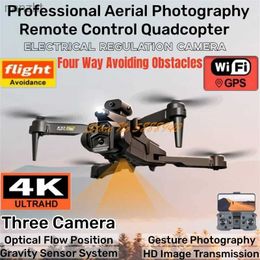 Drones 4K professional aerial photography WIFI FPV RC drone 2.4G 4-way obstacle avoidance 3 camera optical flow remote control drone toy WX