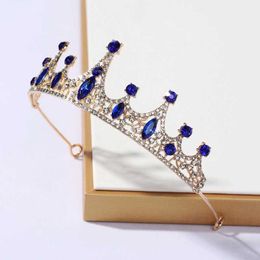 Wedding Hair Jewelry Itacazzo Bridal Headwear Blue-colour Mysterious Style Ladies Crown For Bride