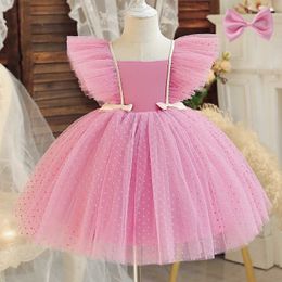 Girl's Dresses Polka Dots Baby Girl Summer Ruffle Sleeves Birthday Princess Tutu Gown Flower Girl Wedding Party Dress 1st Communion Clothing