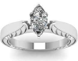 Fashion Luxury 925 sterling silver Marquise Cut Diamond 345CT Diamond Plated 18K White Gold Recommended Gifts Diamond Ring Bridal6441427