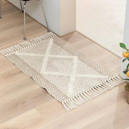 Carpets Handmade Tassel Floor Mat Living Room Bedroom Carpet Fabric Household Entrance Bathroom Bedside