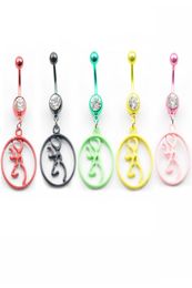 5 Colours Browning Deer Belly Button Navel Rings Body Piercing Jewellery Dangle Fashion Charm Cz Stone 10Pcs Lot 4Ciy23478961