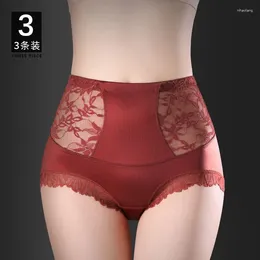 Women's Panties High Waist Underwear Women Antibacterial Pants Silk Crotch Lace Briefs Sexy Hip Lift Triangle Shorts Fall Winter Belly