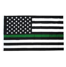 3x5 Foot Thin Green Line USA Flag Army Military Sheriffs Border Patrol Park Rangers Game Wardens Wildlife Conservation Environment4760804