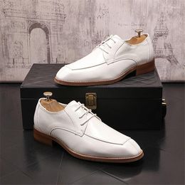 Casual Shoes Black White Brown Leather Men's Party Men Business Dress Oxfords Chaussure Homme