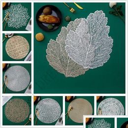 Mats & Pads 16 Designs Placemat For Dining Table Coasters Leaf Simation Plant Pvc Cup Coffee Hollow Out Kitchen Home Drop Delivery Gar Dhz2L