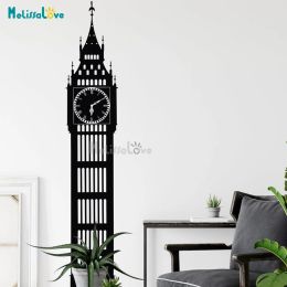 Stickers Big Ben Clock Decal London Art England Travel Unique Modern Bedroom Living Room Home Decor Removable Vinyl Wall Sticker BD601