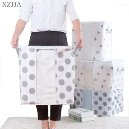 Storage Bags XZJJA Non Woven Fabric Big Capacity Clothes Quilt Round Dots Closet Divider Sorting Case Home Organizer