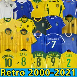 Brasil soccer jerseys retro shirts Carlos Romario Ronaldo Ronaldinho camisa de futebol BraziLS 2006 RIVALDO ADRIANO 1997 1998 2000 2002 2004 2006 98 0 02 04 06 18 19