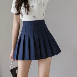 Tennis Shorts Black Mini Skirt Women High-Waisted Pleated Kawaii White Skirts Solid School Girl Uniform Drop Delivery Sports Outdoors Ot9Co