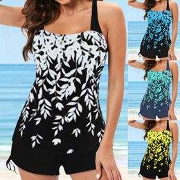 Women's Swimwear Beautiful Leaf Print Sling Bikini Women 2024 Tight Waist And Slim Fit Bikinis Sets Summer Casual Tankini Woman