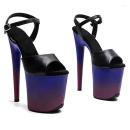 Dance Shoes Leecabe 8Inch/20cm Matte PU Upper Gradation Colorfur Platform High Heels Party Sandals Pole