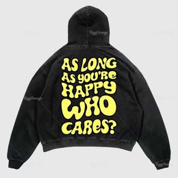 Men's Hoodies Sweatshirts Super large letter printed street clothing high-quality zippered hoodie vintage sweater Gothic Harajuku jacket Y2k mens Q240506