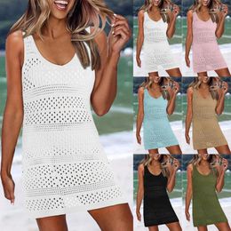 Womens Swimwear Cover Ups 2024 Summer Crochet Hollow Out Knit Bathing Suit Swim Skirt Up Swimsuits For Women