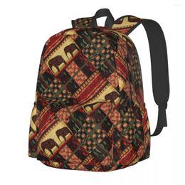 Backpack African Patchwork Ornamental Eleph Travel Backpacks Student Unisex Cool School Bags Design Soft Rucksack