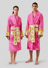 Men's and women's cotton robe bathrobe senior brand designer breathable seven-color robe bathrobe