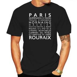 Men's T-Shirts Paris Roubaix Monuments Classics Pro Cycle Mens Round Neck Short Sleeve Cotton T-shirt Summer Fashion Top J240506