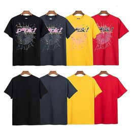 Sp5ders T-shirt Designer 55555 Tee Luxury Fashion Mens TShirts Young Thug Pink Web Print Summer Casual Short Sleeved T-shirt