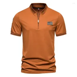 Men's Polos Summer Fashion Printed Colour Block Stripe Short Sleeve Lapel T-shirt Thin Polo Shirt Men Clothing