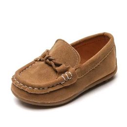 Sneakers Flock Children Designer Loafers Shallow Mouth Childrens Casual Shoes Bow Baby Apartment Moccasins Q240506