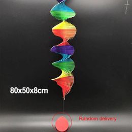 Decorative Figurines Colorful Wood Wind Chimes Rainbow Spinner Mobile Chime Lawn Spiral Party Home Decor Garden Ornament DIY Pendant