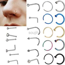 Body Arts 22 Pcs Of Suit Fake Nose Ring Earrings Fashion Punk Non-nose-piercing Septum Women Jewellery d240503